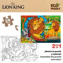The Lion King|Puzzle Infantil The Lion King Dupla face 24 Peças 70 x 1,5 x 50 cm (12 Unidades)