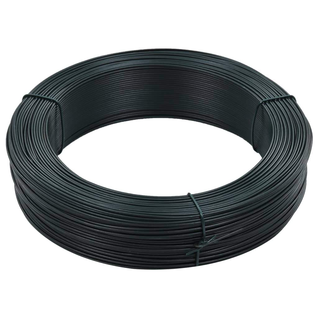 vidaXL Arame para prender cerca 250 m 1,4/2 mm aço preto esverdeado