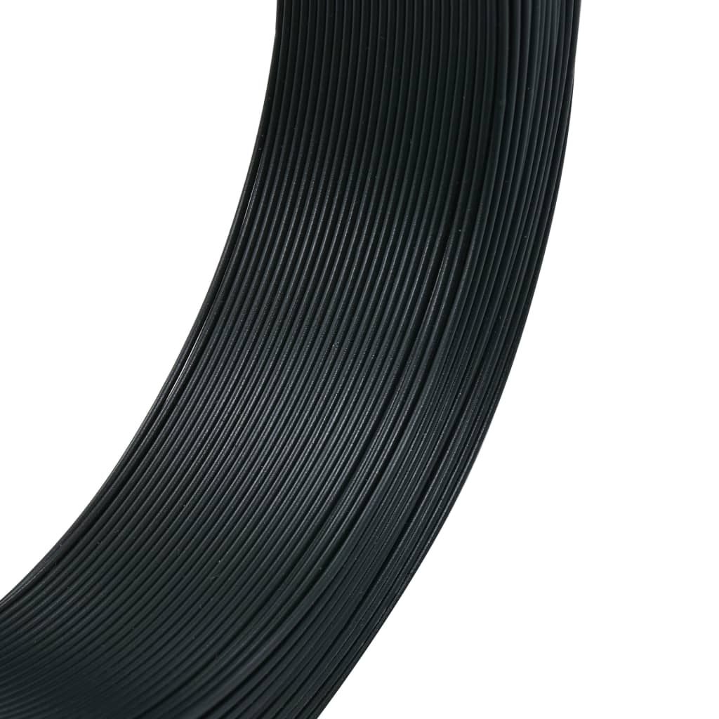 vidaXL Arame para prender cerca 250 m 1,4/2 mm aço preto esverdeado