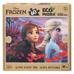 Frozen|Puzzle Infantil Frozen Dupla face 60 Peças 70 x 1,5 x 50 cm (12 Unidades)