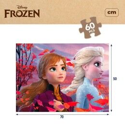 Frozen|Puzzle Infantil Frozen Dupla face 60 Peças 70 x 1,5 x 50 cm (12 Unidades)