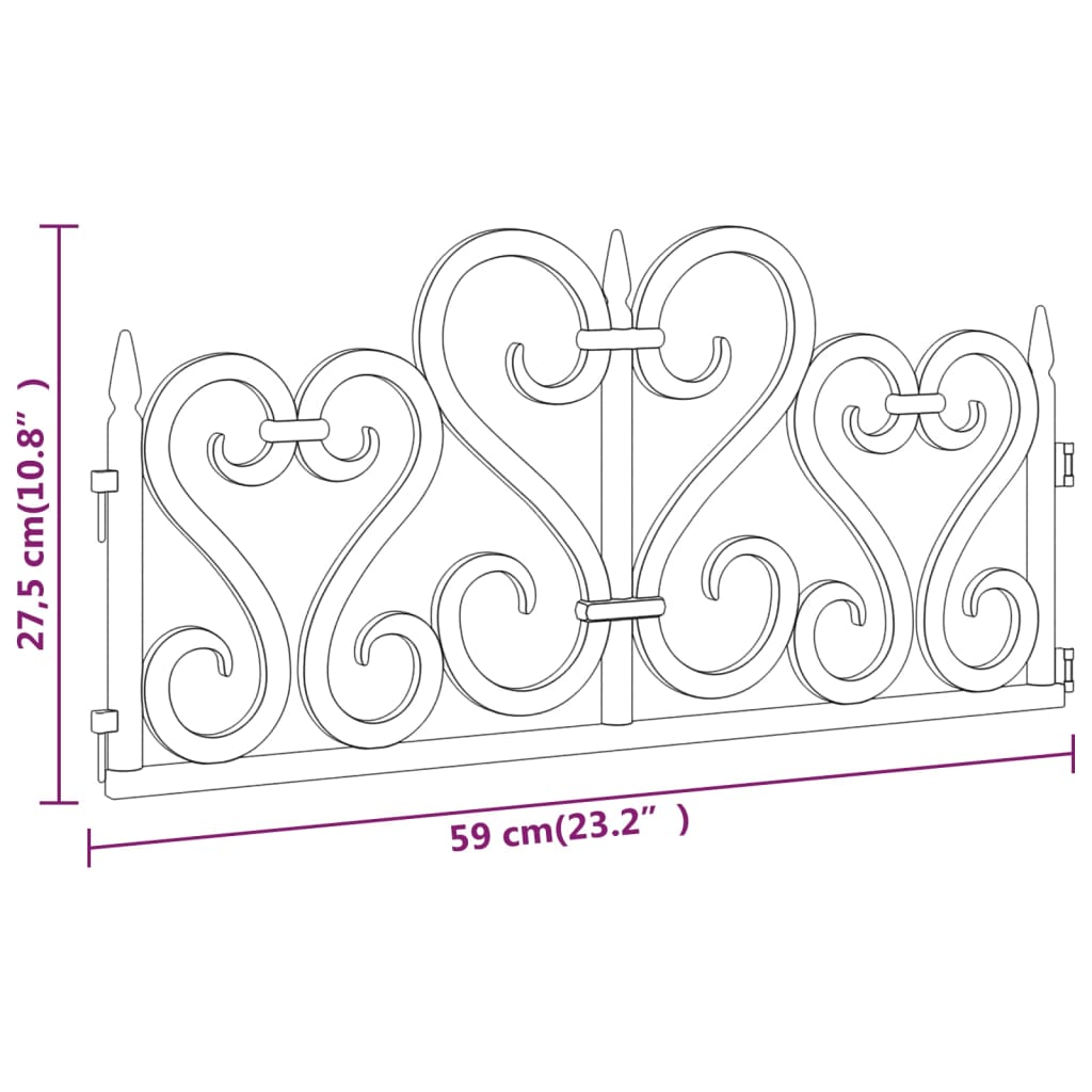 vidaXL Bordas de relvado 17 pcs 10 m PP dourado