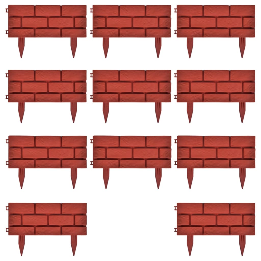 Divisória de relvado com design de tijolo 11 pcs