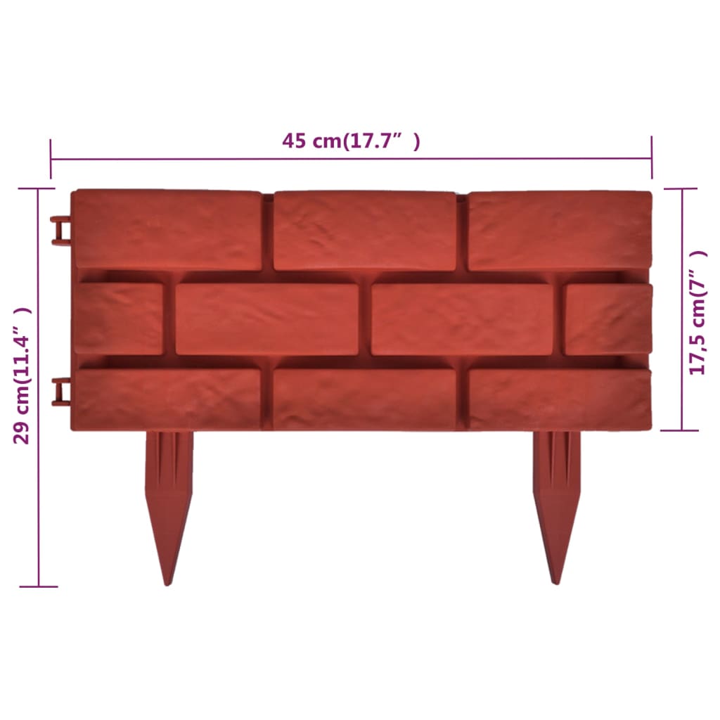 Divisória de relvado com design de tijolo 11 pcs