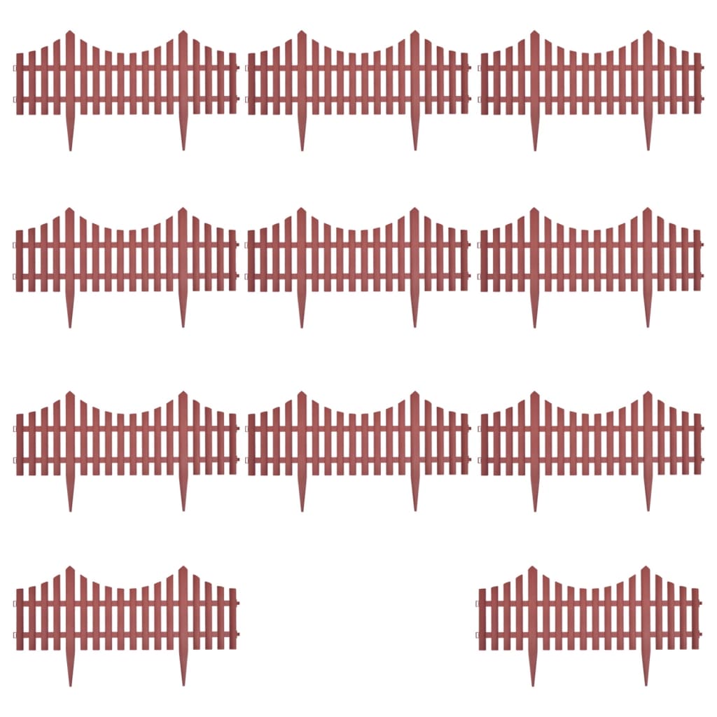vidaXL 17 pcs divisórias de relvado 10 m castanho