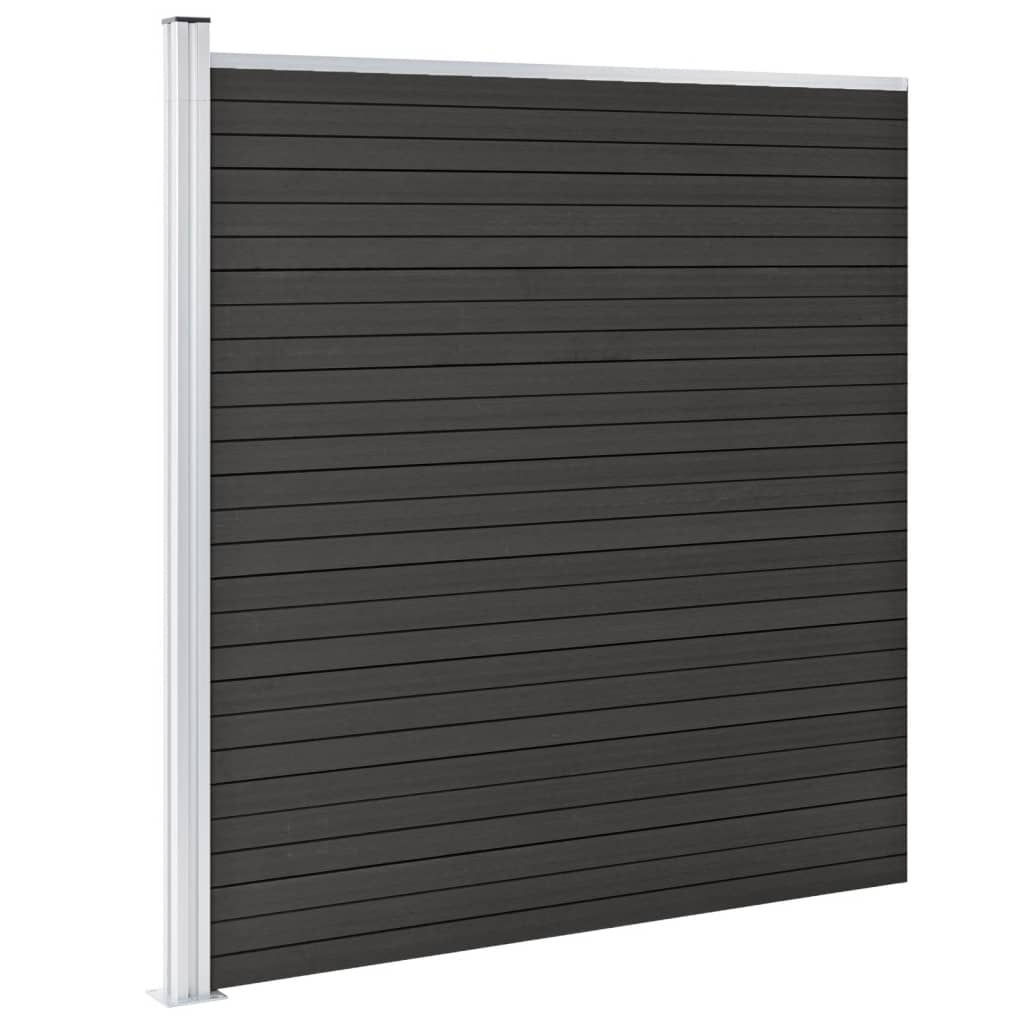 vidaXL Painel de vedação para jardim 175x186 cm WPC cinzento