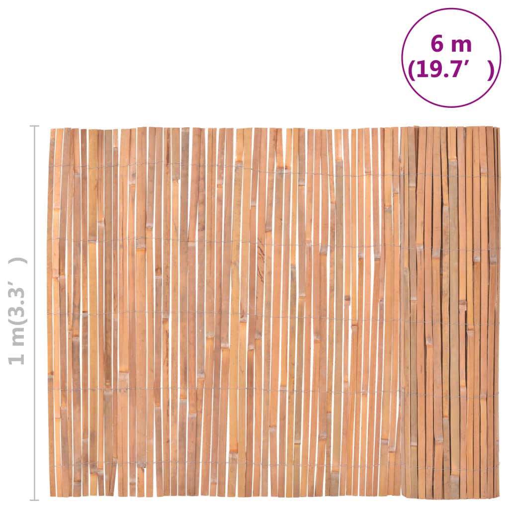 vidaXL Cerca de bambu 100x600 cm