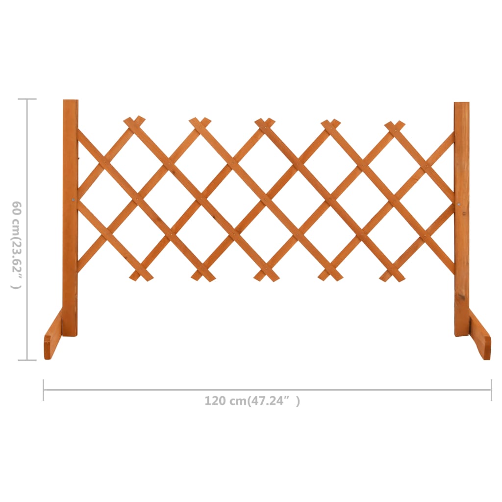 vidaXL Vedação em treliça para jardim 120x60 cm abeto maciço laranja