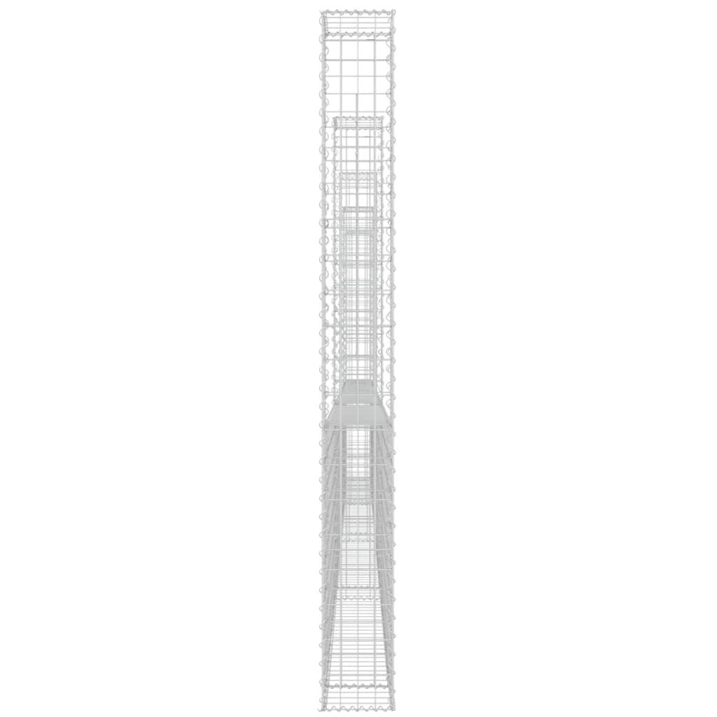 vidaXL Cesto gabião em forma de U c/ 5 postes 500x20x200 cm ferro