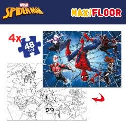 Spider-Man|Puzzle Infantil Spider-Man Dupla face 4 em 1 48 Peças 35 x 1,5 x 25 cm (6 Unidades)