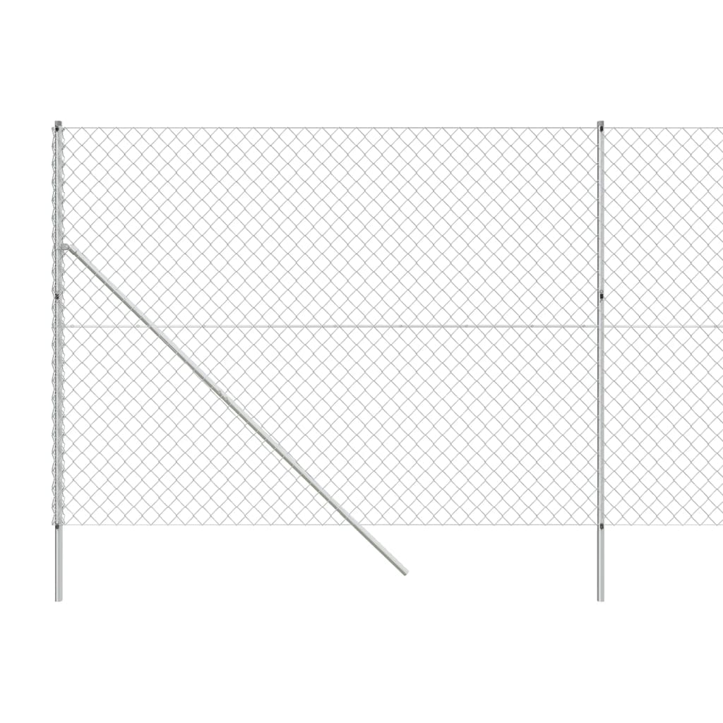 vidaXL Cerca de arame 1,6x10 m prateado