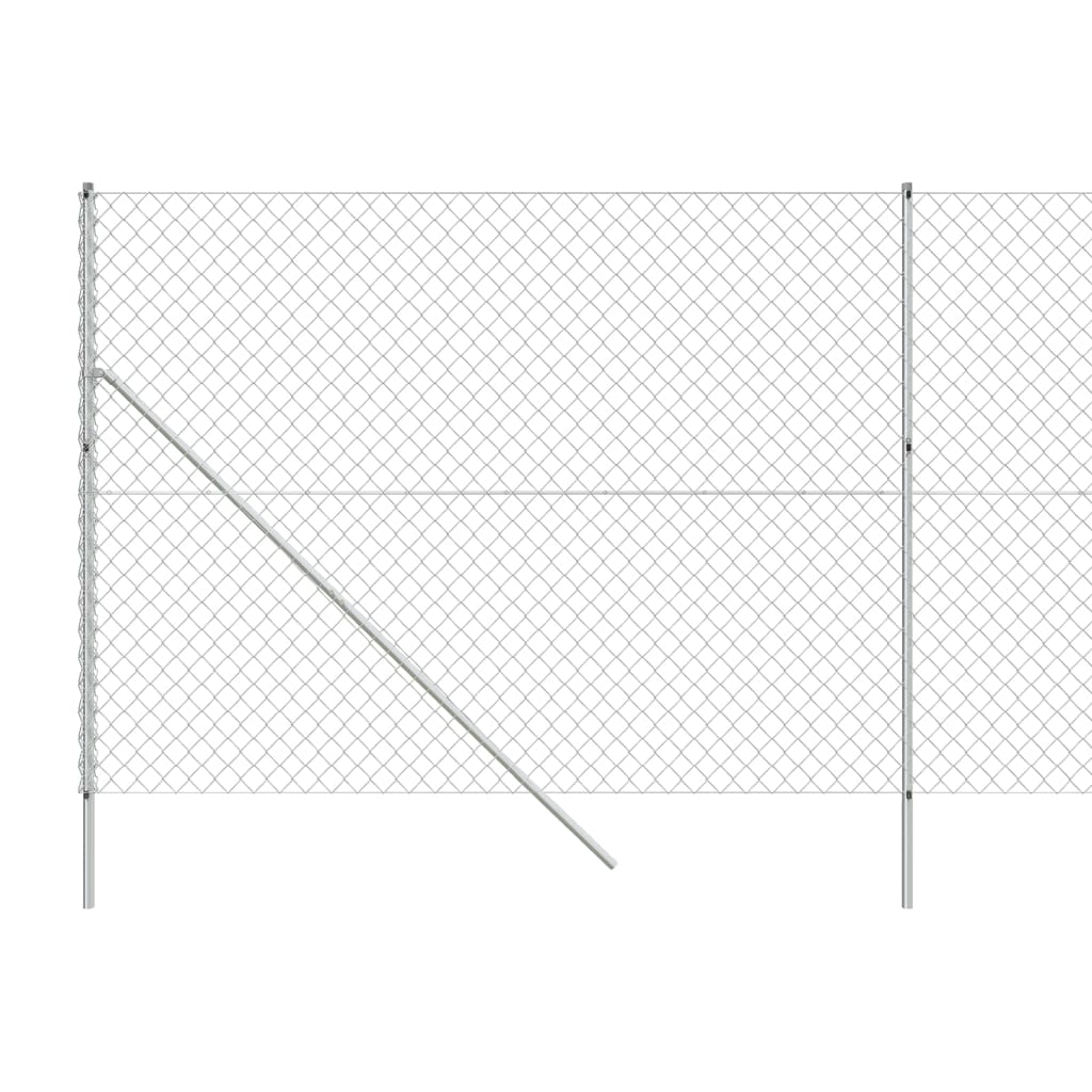 vidaXL Cerca de arame 1,6x25 m prateado