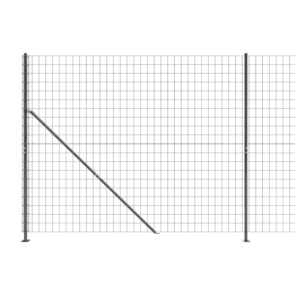 vidaXL Cerca de malha de arame com flange 1,6x25 m antracite