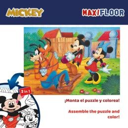 Mickey Mouse|Puzzle Infantil Mickey Mouse Dupla face 108 Peças 70 x 1,5 x 50 cm (6 Unidades)
