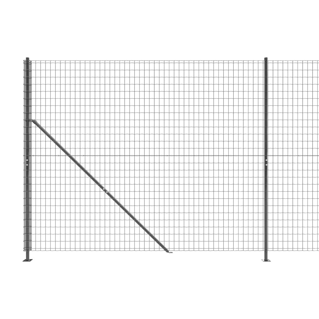 vidaXL Cerca de malha de arame com flange 1,6x25 m antracite