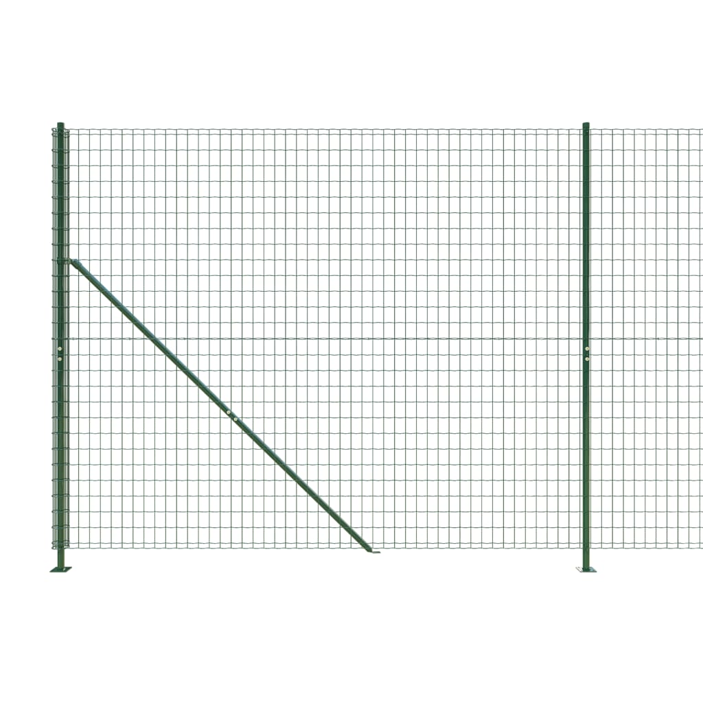 vidaXL Cerca de malha de arame com flange 1,6x10 m verde