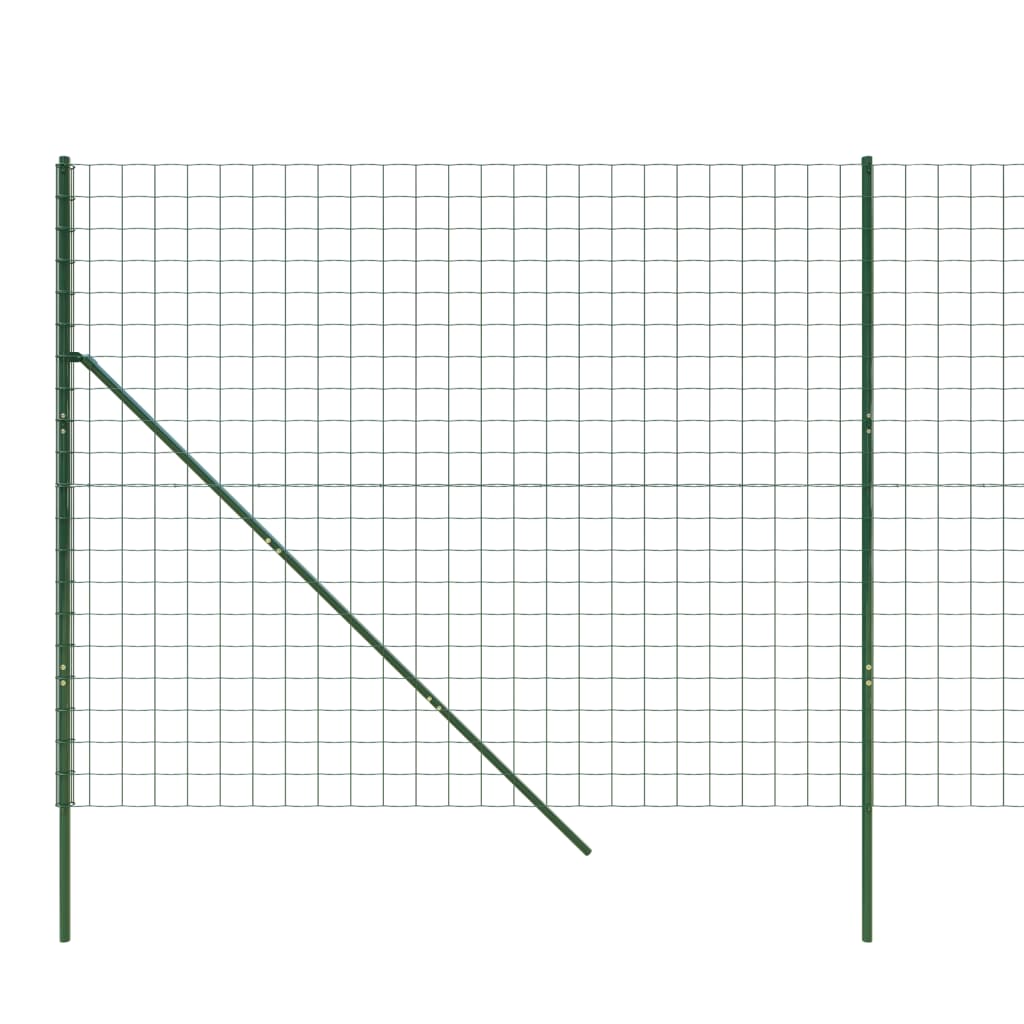 vidaXL Cerca de malha de arame 1,6x10 m aço galvanizado verde