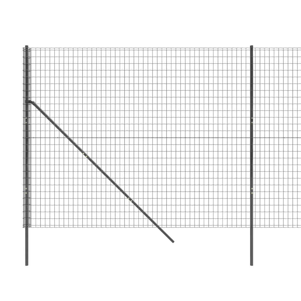 vidaXL Cerca de malha de arame 1,8x10 m aço galvanizado antracite