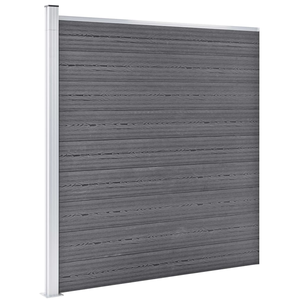 vidaXL Painel de vedação para jardim 1391x186 cm WPC cinzento