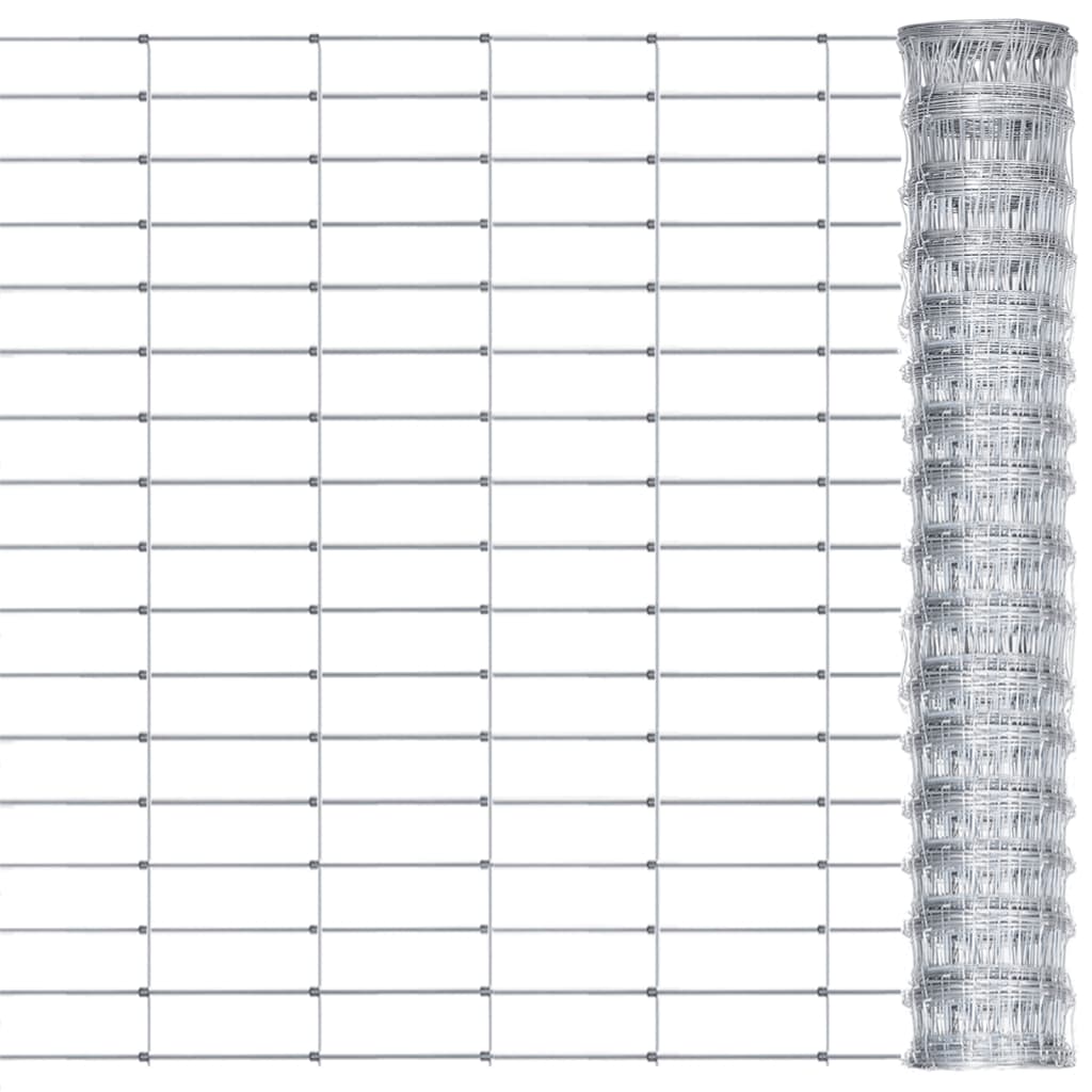 vidaXL Cerca de jardim 50x0,8 m aço galvanizado prateado