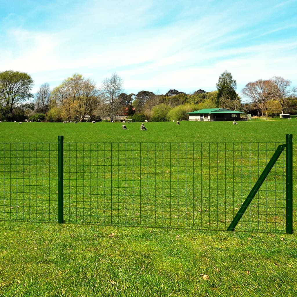 vidaXL Cerca 10 x 1,5 m aço verde