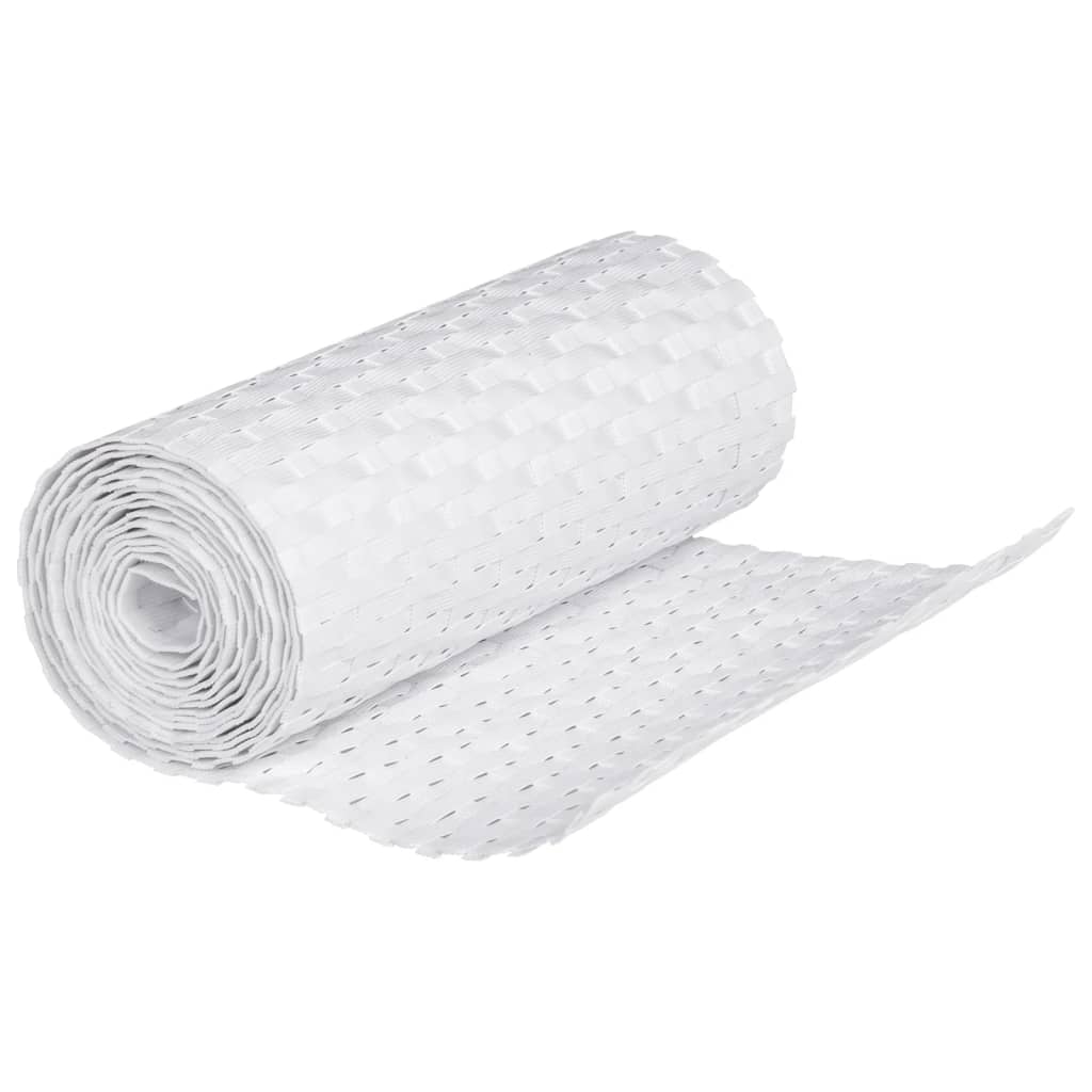 vidaXL Telas de varanda 10 pcs 255x19 cm vime PE branco