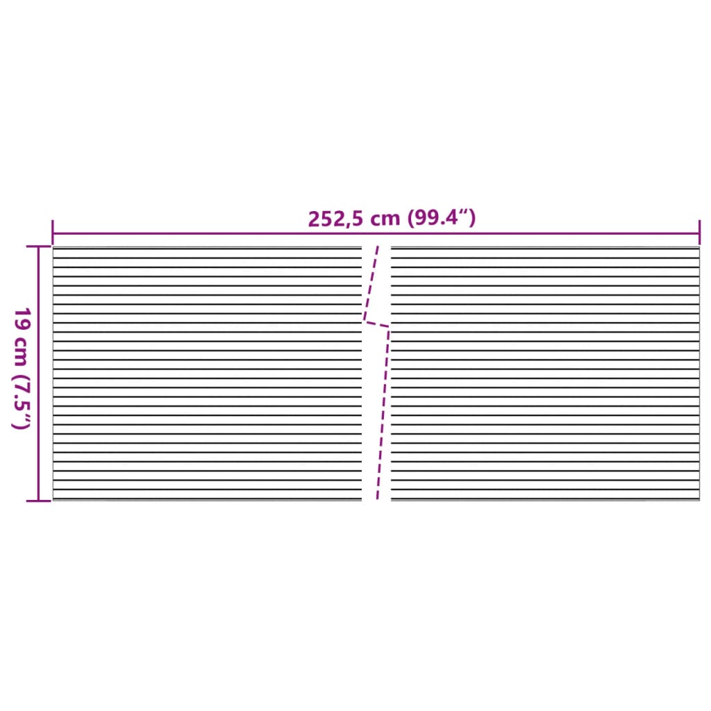 vidaXL Telas privacidade p/ jardim 10 pcs 252,5x19 cm PVC verde