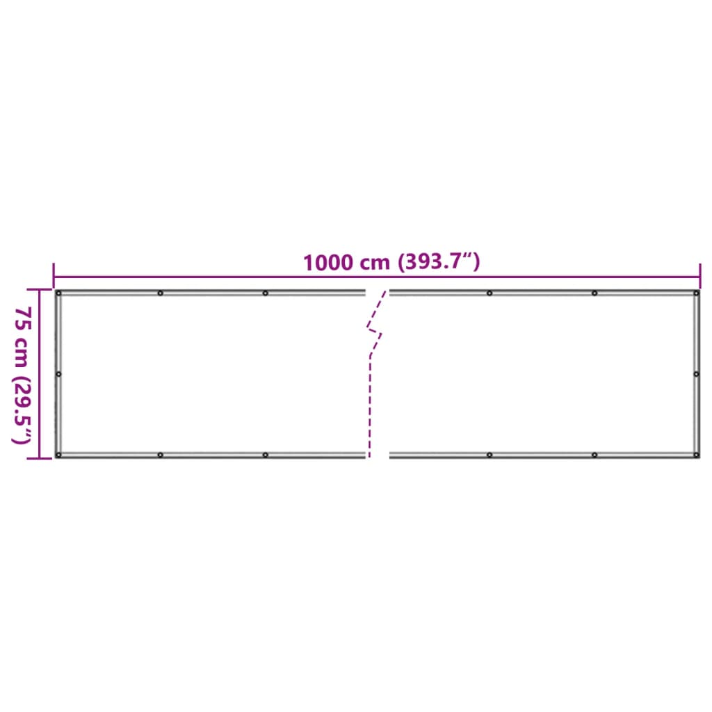 vidaXL Tela de privacidade jardim aspeto plantas 1000x75 cm PVC verde