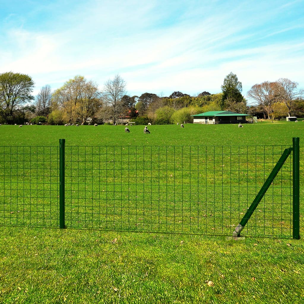 vidaXL Cerca 25 x 1,5 m aço verde