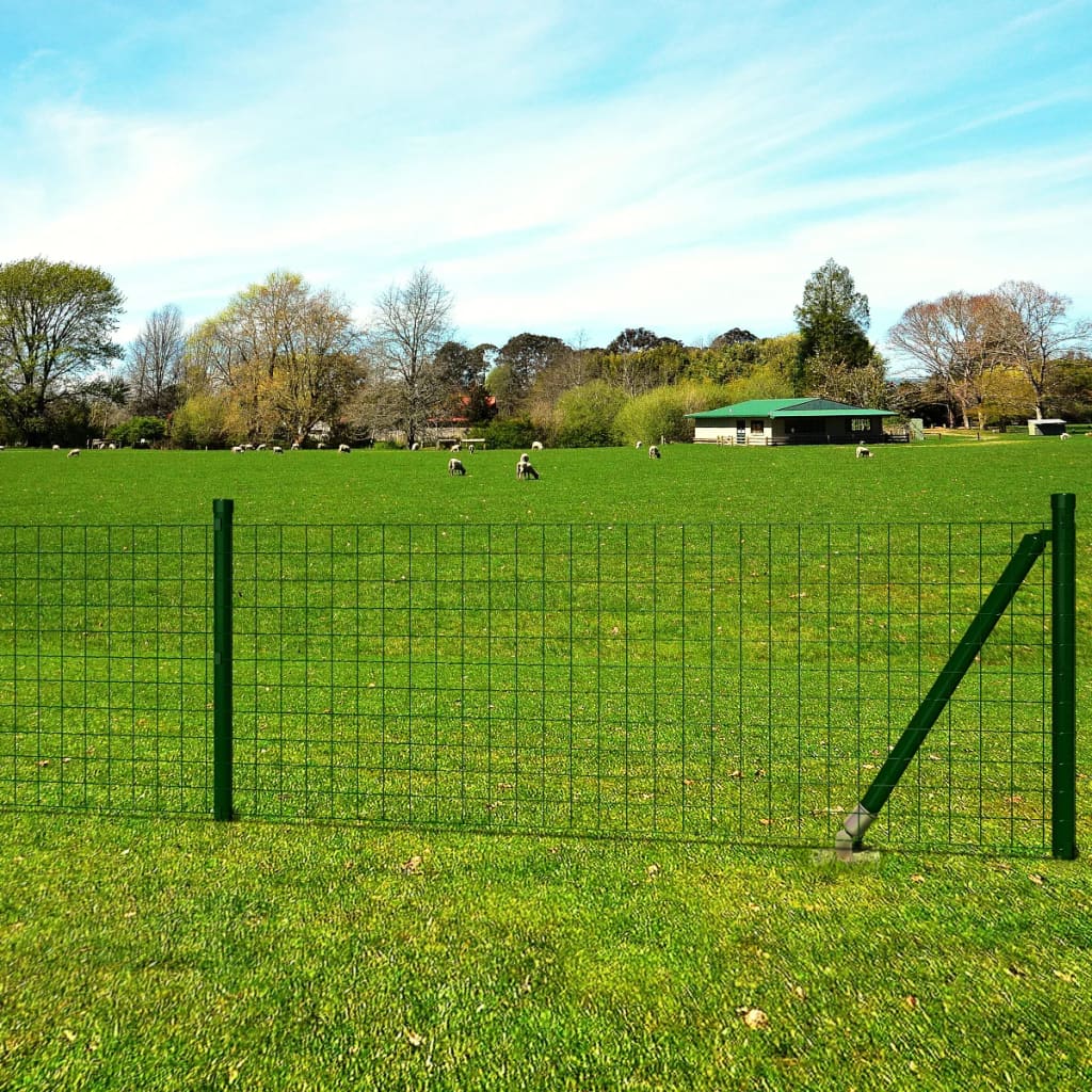 vidaXL Cerca 10x1,5 m aço verde