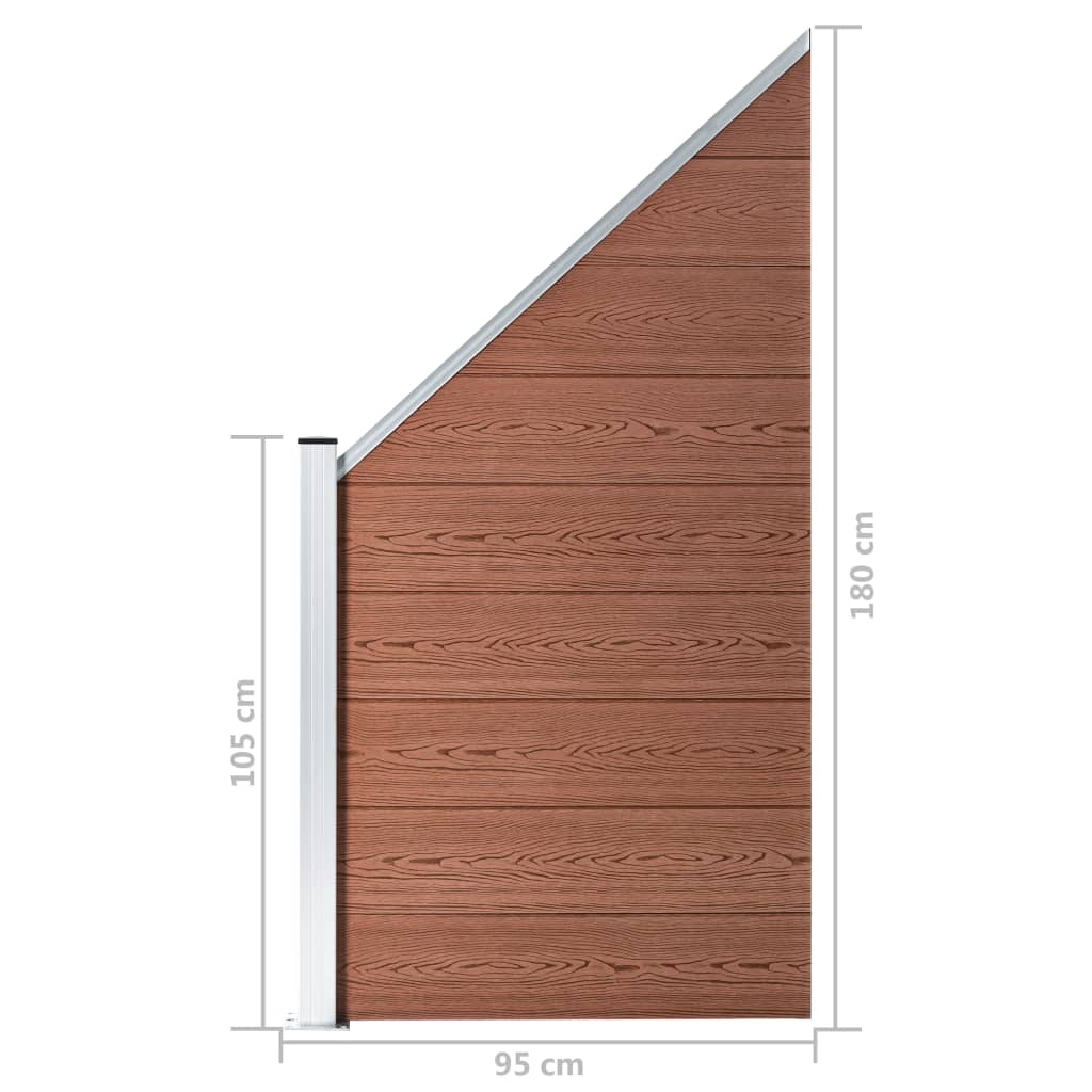 vidaXL Painel de vedação 95x(105-180) cm WPC castanho