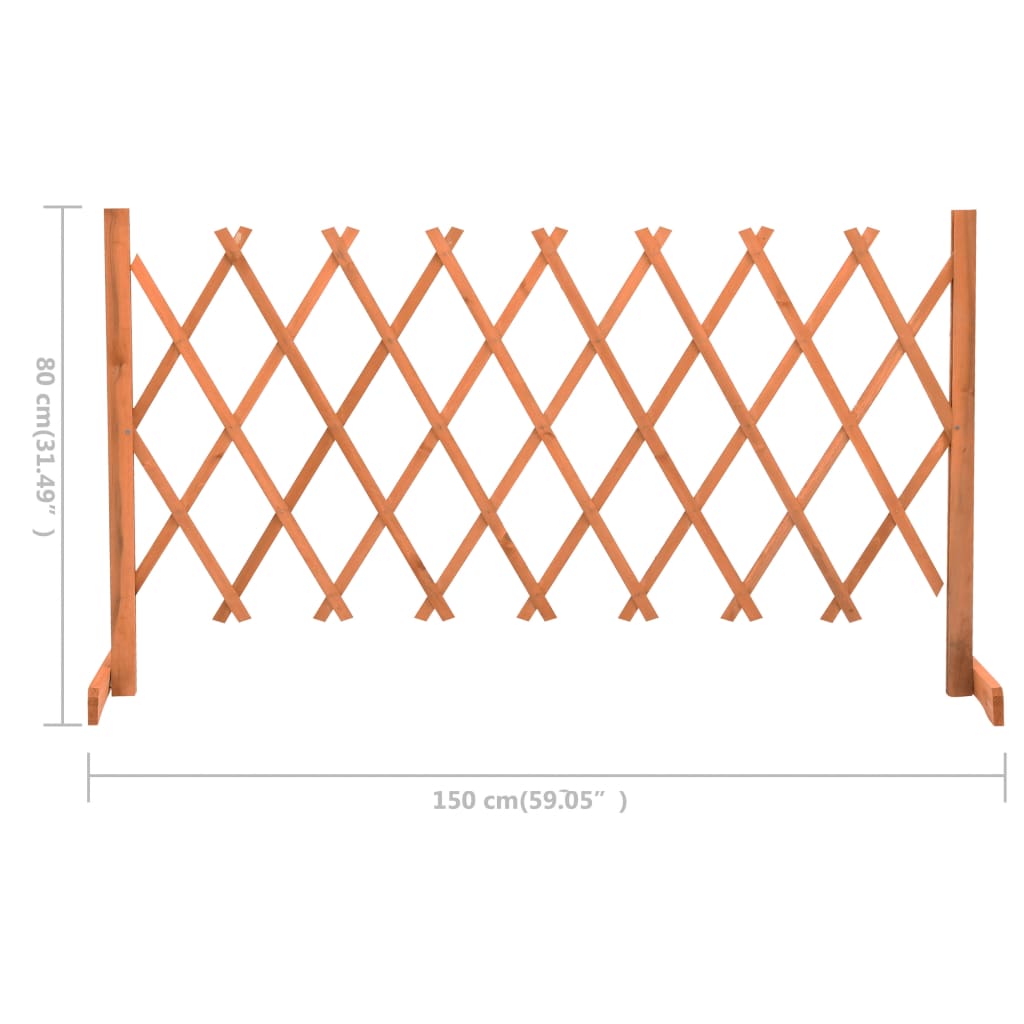 vidaXL Vedação em treliça para jardim 150x80 cm abeto maciço laranja