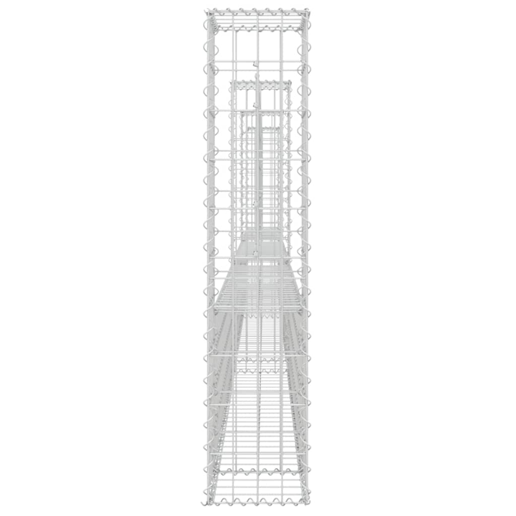 vidaXL Cesto gabião em forma de U c/ 4 postes 380x20x100 cm ferro