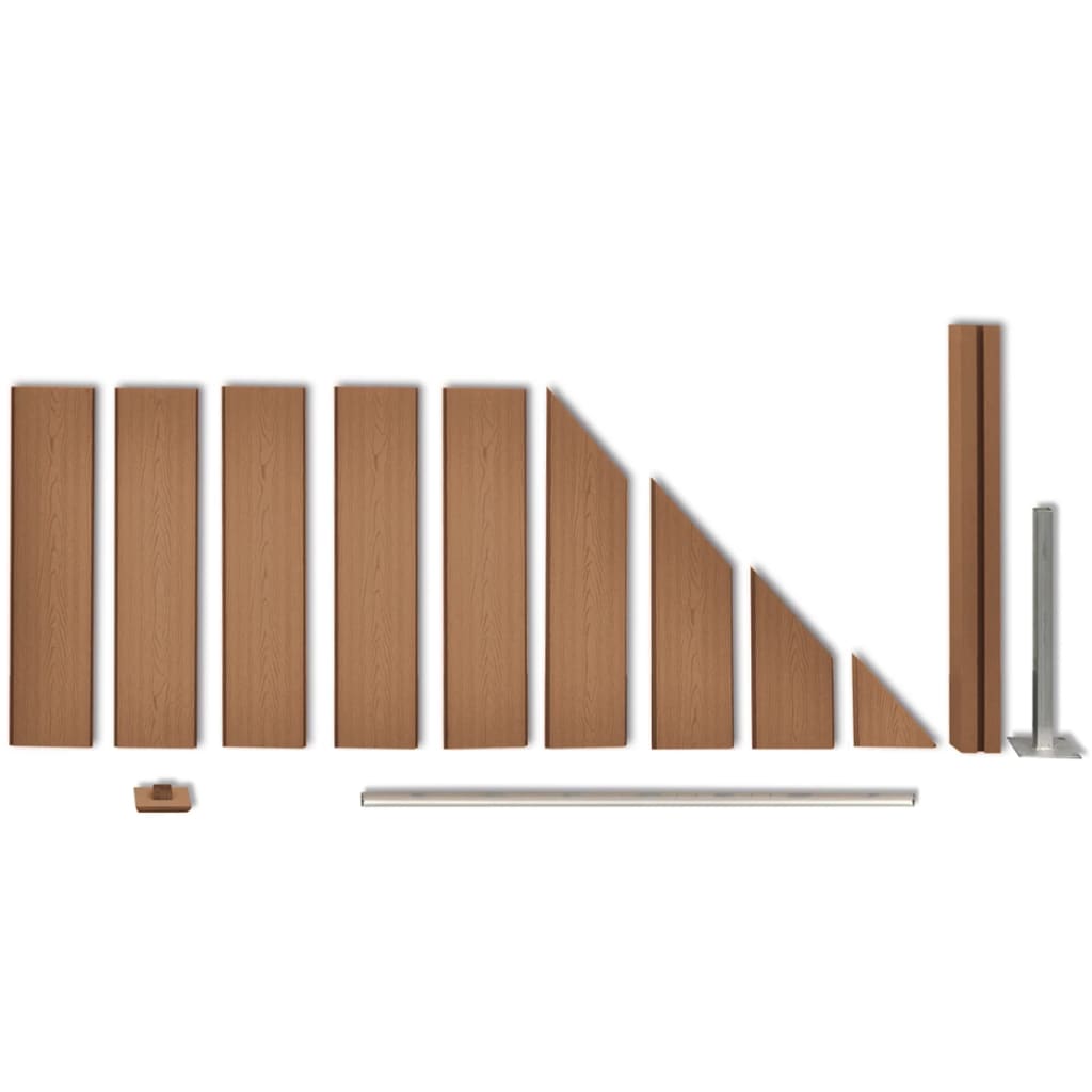 vidaXL Painel de vedação 105x(105-185) cm WPC castanho