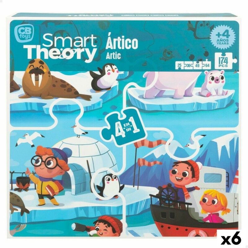Colorbaby|Puzzle Infantil Colorbaby Artic 4 em 1 174 Peças 136 x 34 cm (6 Unidades)
