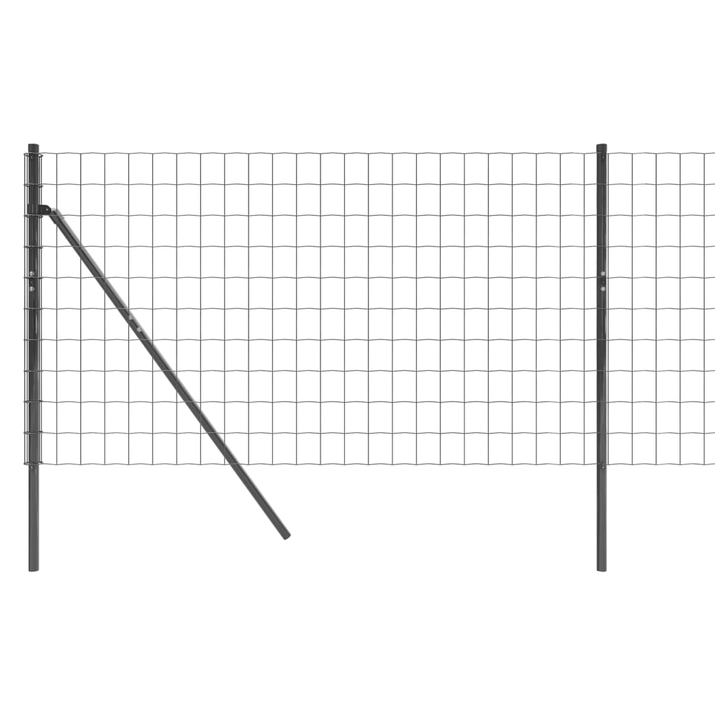 vidaXL Cerca de malha de arame 0,8x10 m aço galvanizado antracite