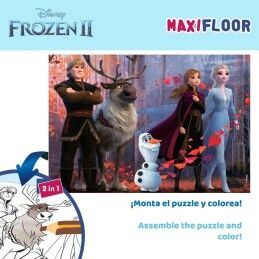 Frozen|Puzzle Infantil Frozen Dupla face 4 em 1 48 Peças 35 x 1,5 x 25 cm (6 Unidades)