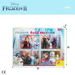 Frozen|Puzzle Infantil Frozen Dupla face 4 em 1 48 Peças 35 x 1,5 x 25 cm (6 Unidades)