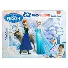 Frozen|Puzzle Infantil Frozen Dupla face 108 Peças 70 x 1,5 x 50 cm (6 Unidades)