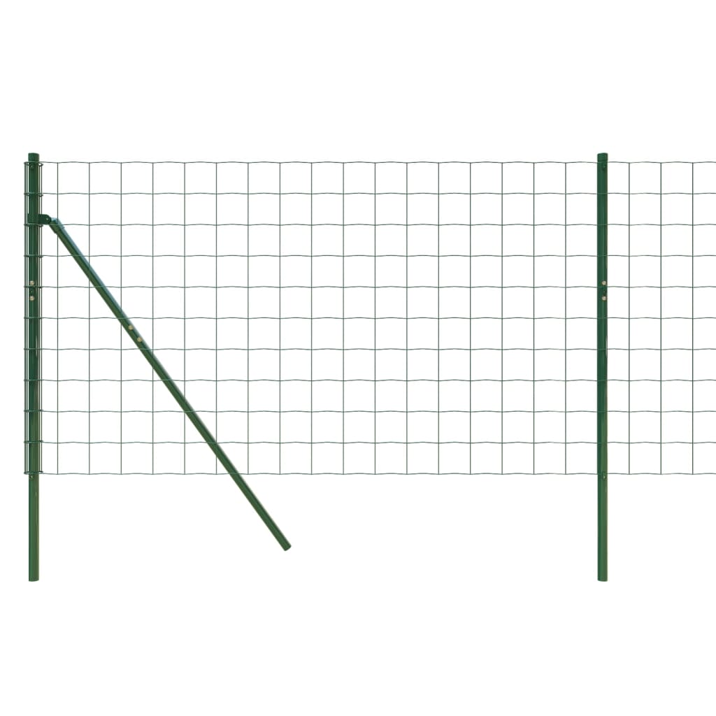 vidaXL Cerca de malha de arame 1,1x10 m aço galvanizado verde