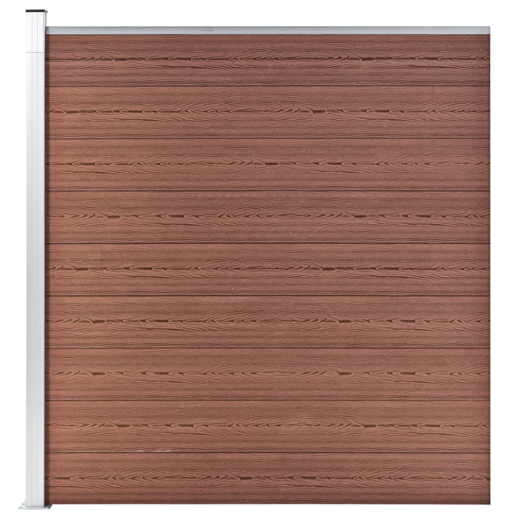 vidaXL Painel de vedação para jardim 1564x186 cm WPC castanho