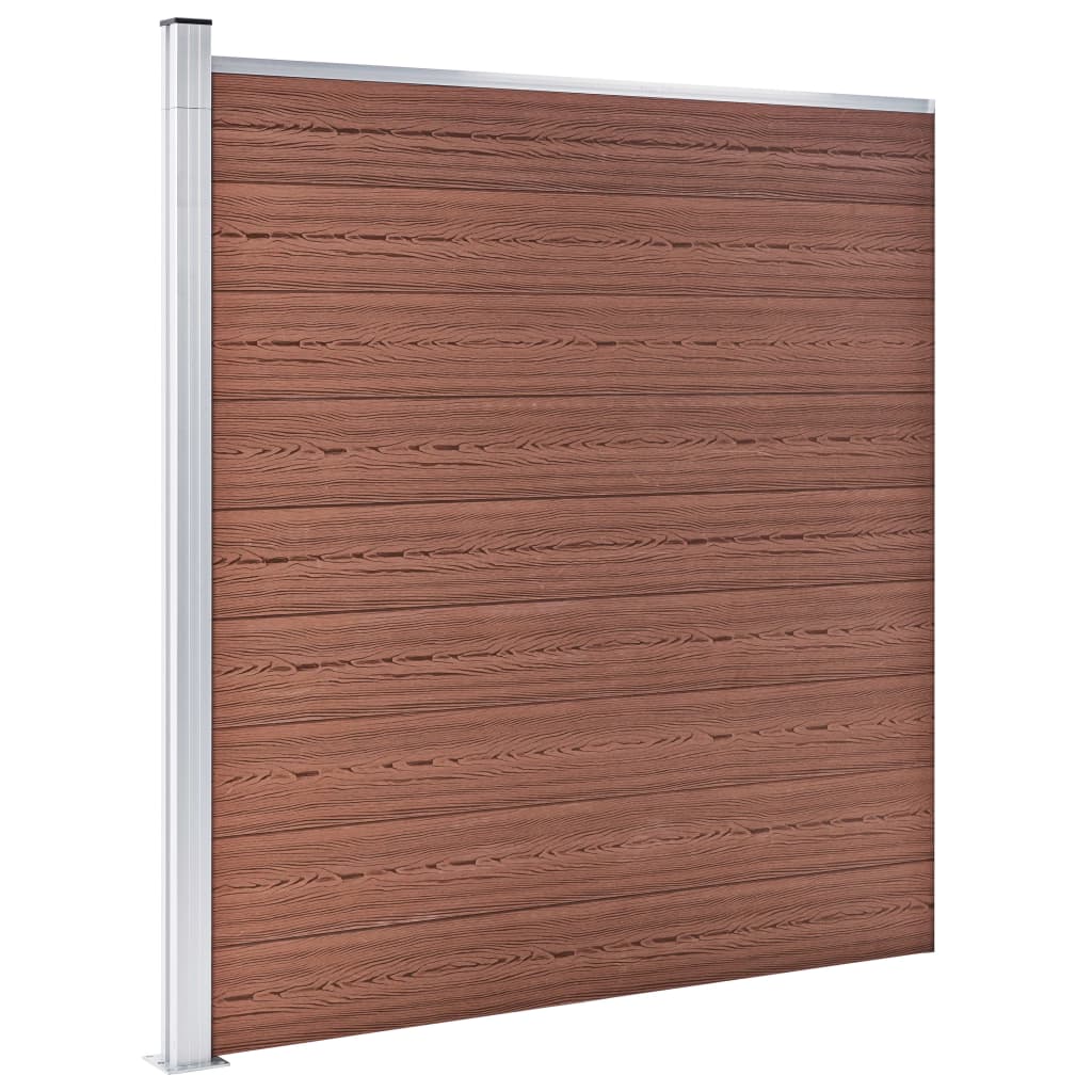 vidaXL Painel de vedação para jardim 1564x186 cm WPC castanho