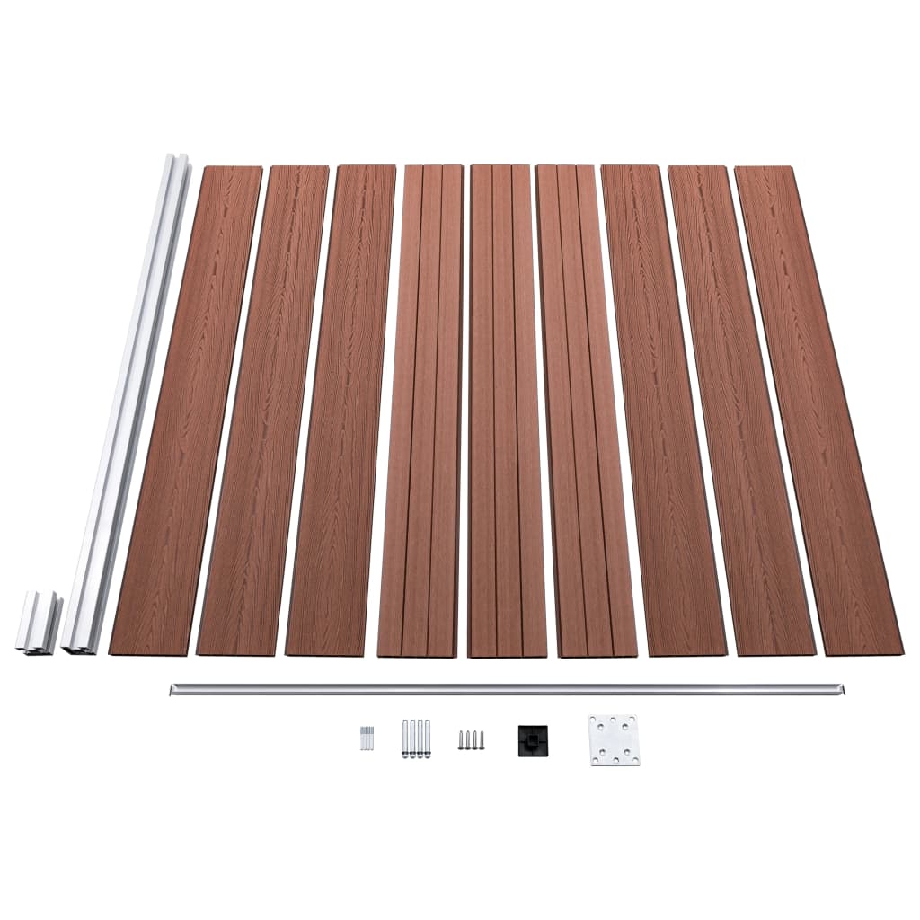 vidaXL Painel de vedação para jardim 1564x186 cm WPC castanho