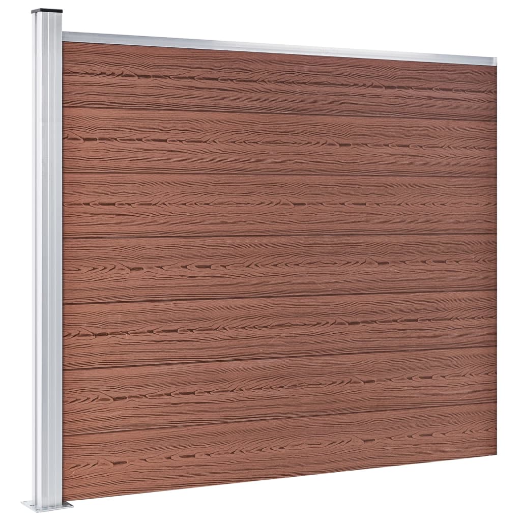 vidaXL Conjunto painel de cerca 872x146 cm WPC castanho