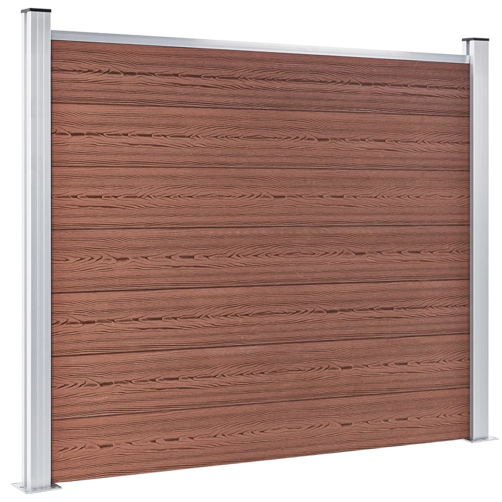 vidaXL Conjunto painel de cerca 872x146 cm WPC castanho