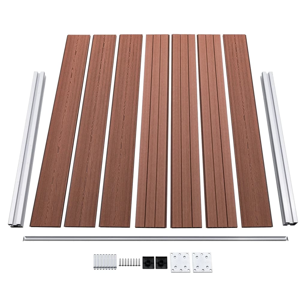 vidaXL Conjunto painel de cerca 872x146 cm WPC castanho