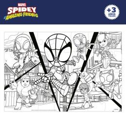 Spidey|Puzzle Infantil Spidey Dupla face 50 x 35 cm 24 Peças (12 Unidades)
