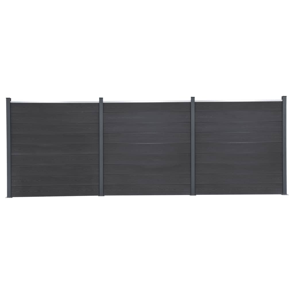 vidaXL Conjunto de painéis de vedação 526x186 cm WPC cinzento