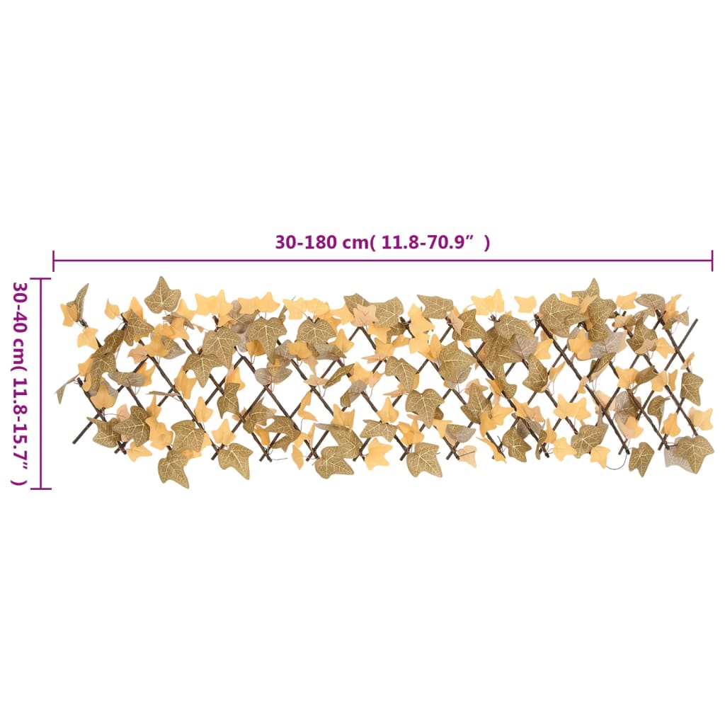 vidaXL Treliça de ácer artificial extensível 5 pcs 180x30 cm laranja