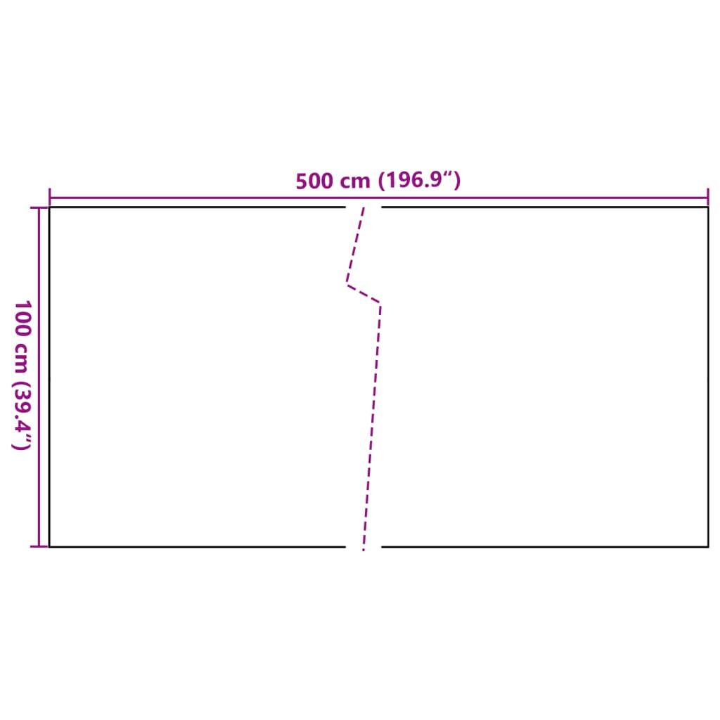 vidaXL Tela de varanda 500x100 cm vime PE castanho-claro